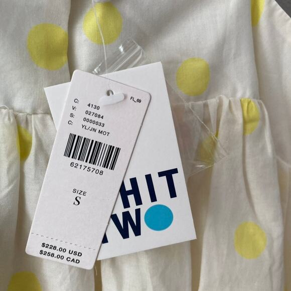 Anthropologie Whit Two NEW Polka Dot Maxi Dress - White Yellow - Small - Picture 6 of 11